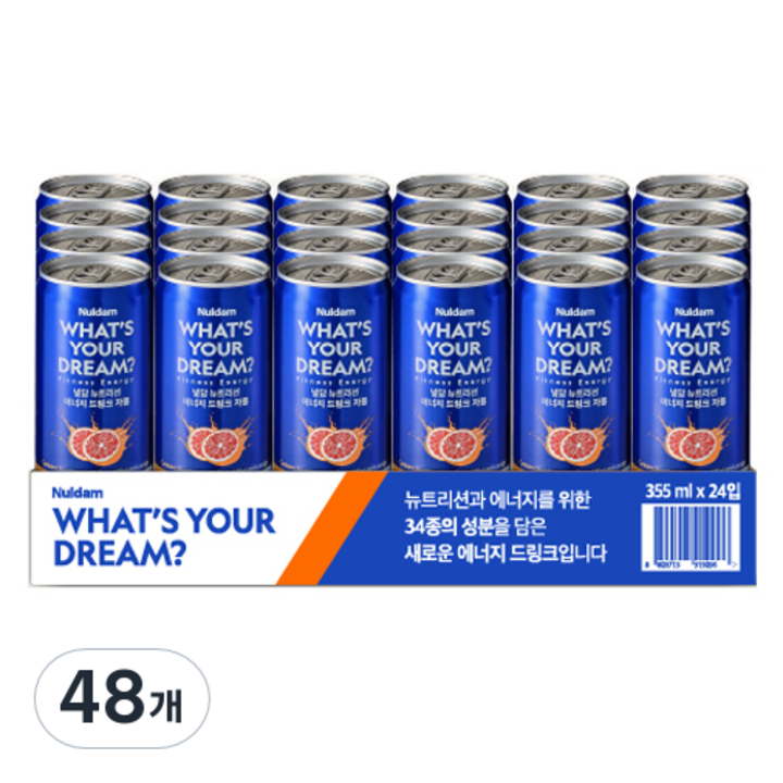 널담 뉴트리션 에너지 드링크 자몽, 48개, 355ml