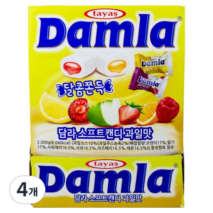 담라 소프트캔디 과일맛 옐로우, 2kg, 4개