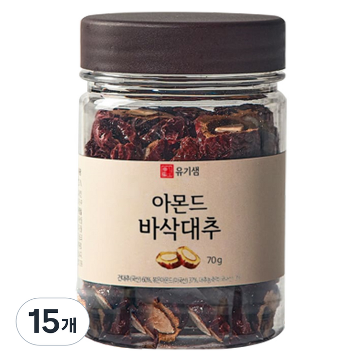 유기샘 아몬드 바삭대추, 70g, 15개