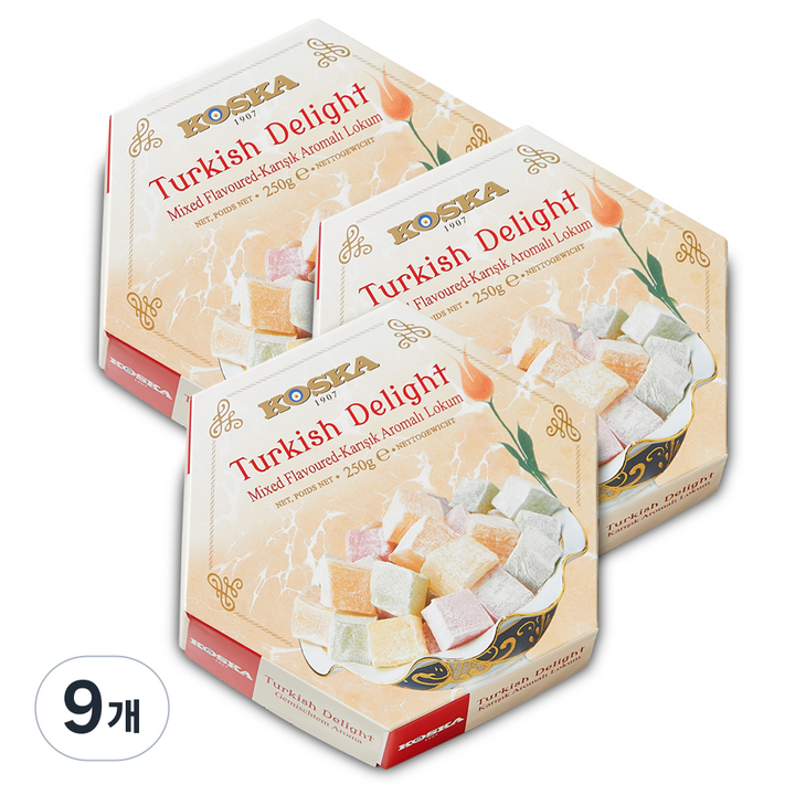 코스카 터키쉬 딜라이트 젤리 믹스 플레이버, 250g, 9개