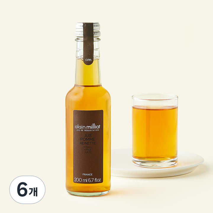 알랭밀리아 피핀 애플 주스, 200ml, 6개