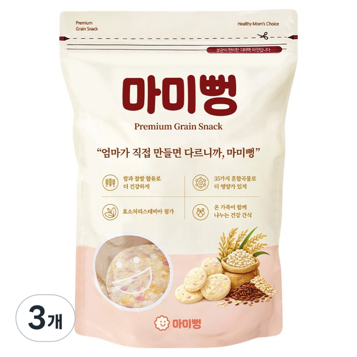마미뻥 엄마가 직접 만든 뻥튀기 간식, 3개, 90g
