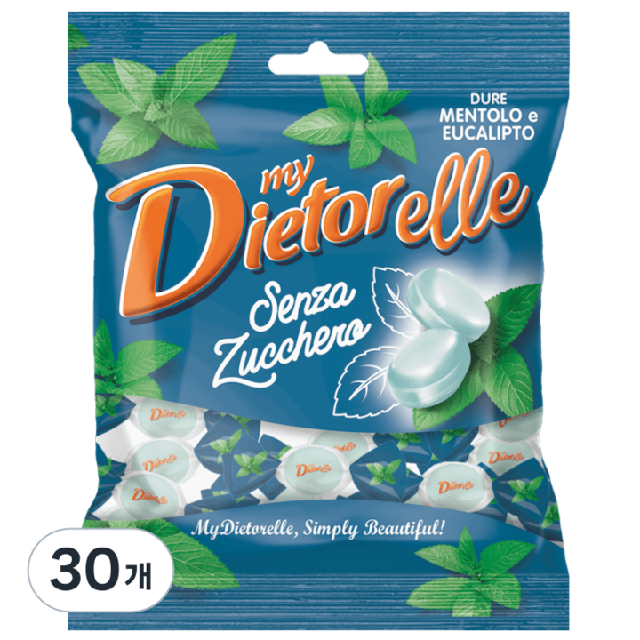 디에토렐레 무설탕 캔디 멘톨 앤 유칼립투스, 70g, 30개