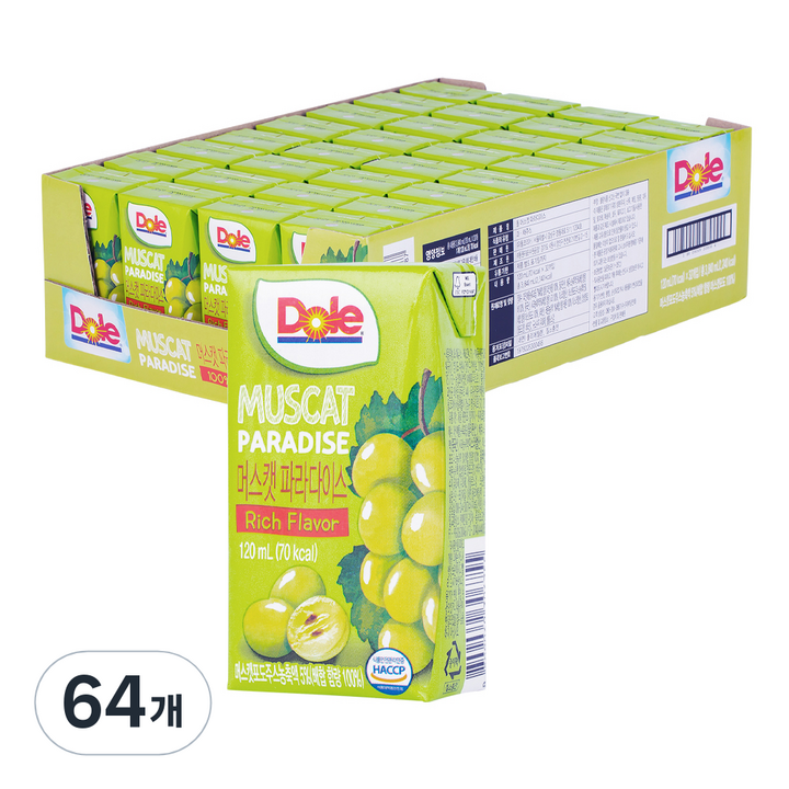 돌 파라다이스 주스 머스캣, 120ml, 64개