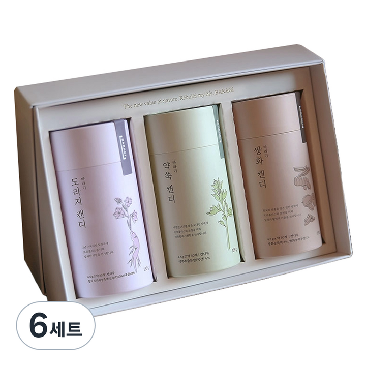 바라기 건강 캔디 선물세트, 6세트, 405g