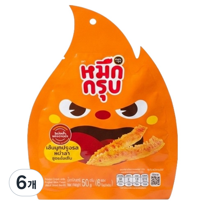 묵끄럽 마라곤약스낵 오리지널 마라맛, 50g, 6개