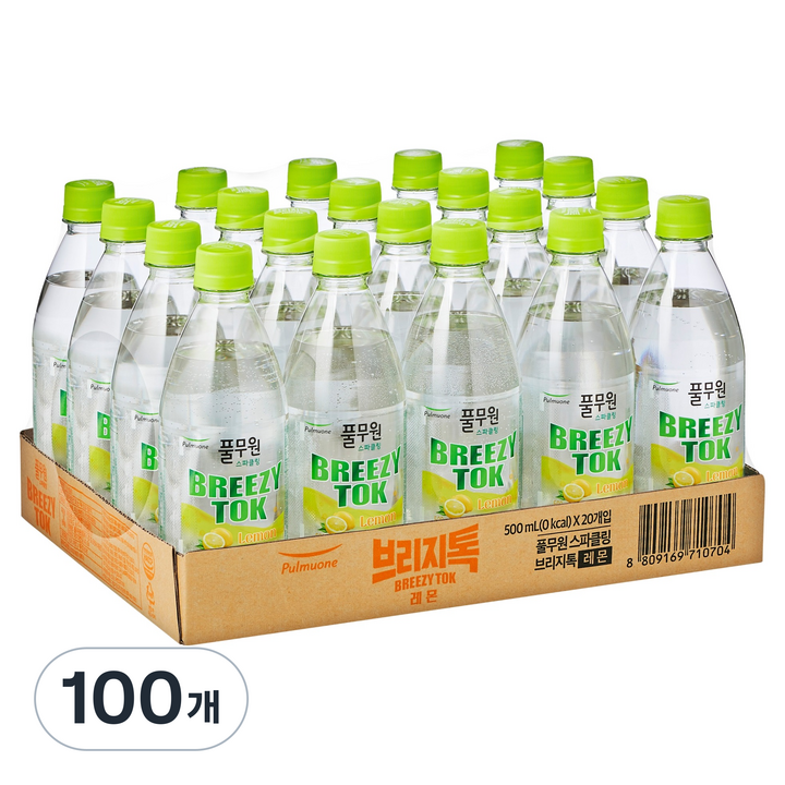 브리지톡 풀무원 탄산음료 레몬 유라벨, 100개, 500ml