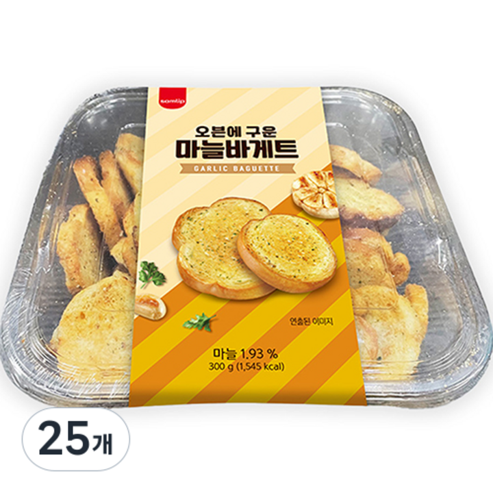 삼립 오븐에 구운 마늘바게트, 300g, 25개