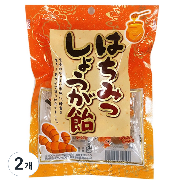 이리에제과 꿀생강사탕 하치미츠 쇼가아메, 2개, 80g