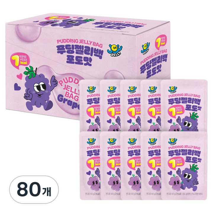 푸딩젤리백 포도맛, 100g, 80개