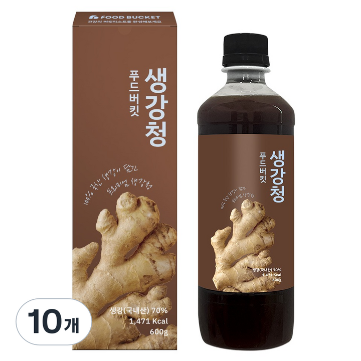 푸드버킷 생강청 생강차, 600g, 10개