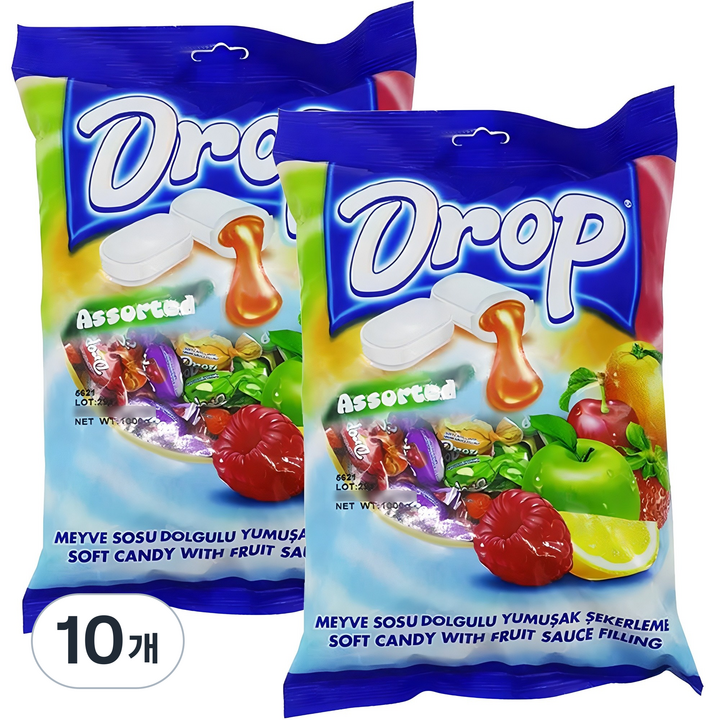 드롭 어소티드 소프트 캔디, 1kg, 10개