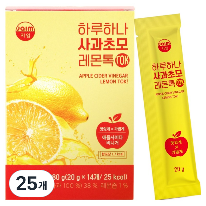 jaim 하루하나 사과초모 레몬톡, 25개, 280g