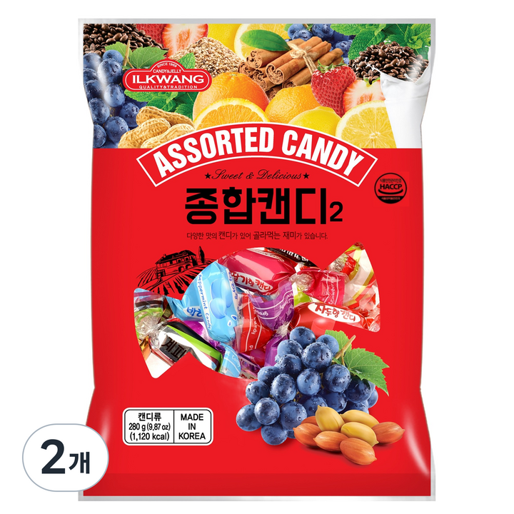 일광제과 종합캔디2, 280g, 2개