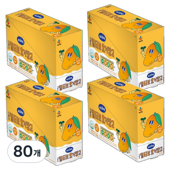 얼티브 식물성 유산균 음료 요거망고, 100ml, 80개