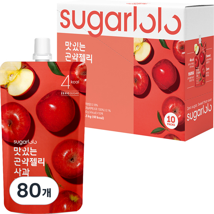 슈가로로 맛있는 곤약젤리 사과 10개입, 150g, 80개