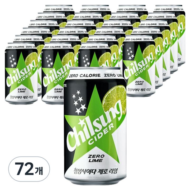 칠성사이다 제로 라임, 355ml, 72개
