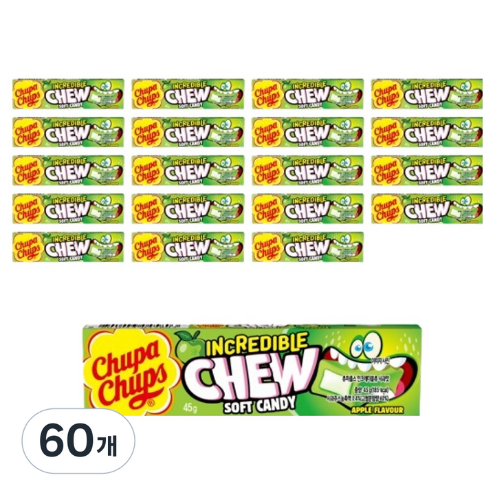 츄파춥스 인크레더블츄 사과맛, 60개, 45g