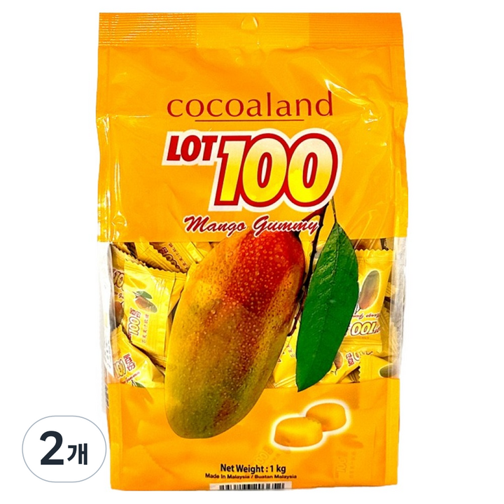 LOT100 코코아랜드 망고젤리, 1kg, 2개