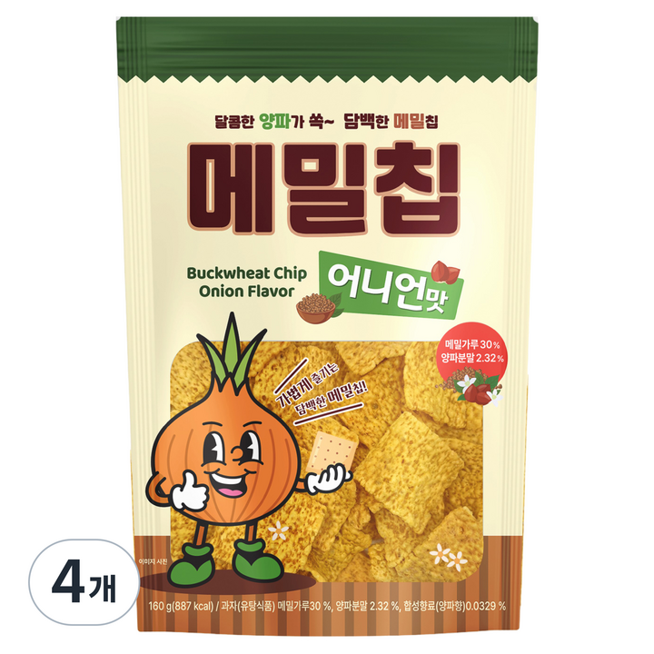 메밀칩 어니언맛, 160g, 4개