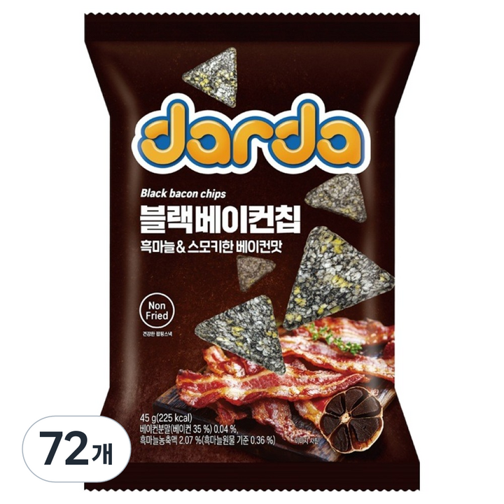 다르다 블랙베이컨칩, 45g, 72개