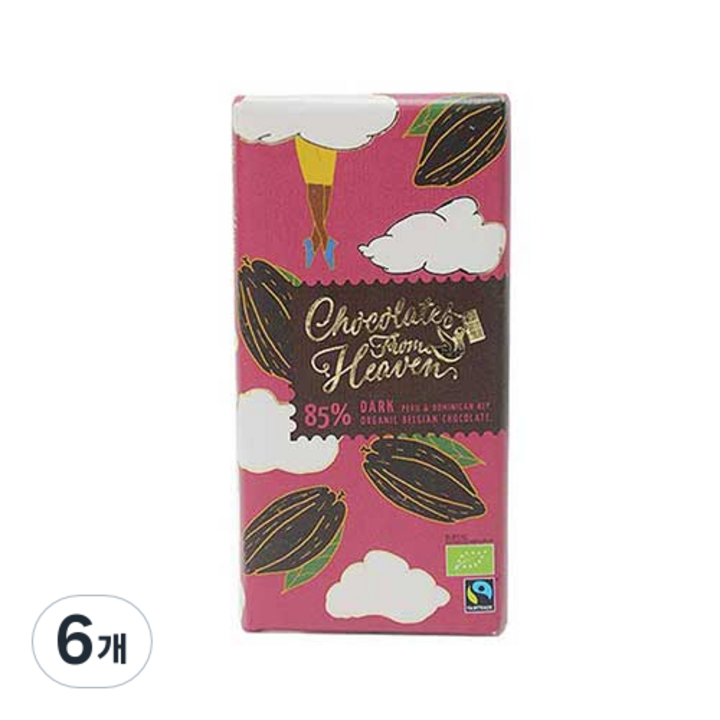 초콜릿프롬헤븐 유기농 다크 85% 초콜릿, 100g, 6개
