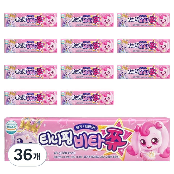 리더스인팜 캐치티니핑 비타쮸 딸기, 48g, 36개