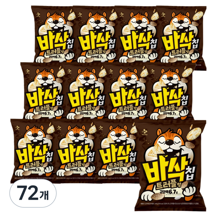 CJ 바삭칩 트러플향 고단백 쌀과자, 45g, 72개