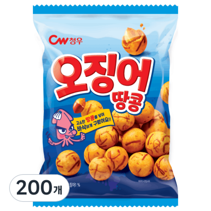 청우식품 오징어땅콩, 90g, 200개