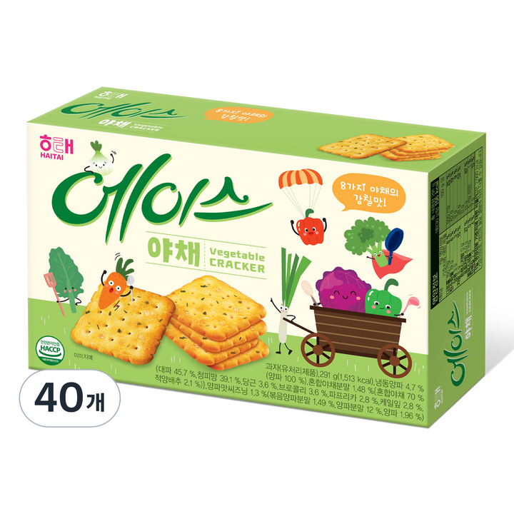 해태제과 에이스 야채 비스켓, 291g, 40개