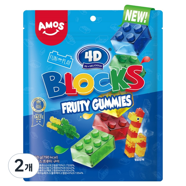 4D 블록스 프루티 구미, 2개, 250g