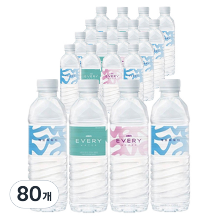 포천음료 에브리워터 생수 랜덤발송, 500ml, 80개