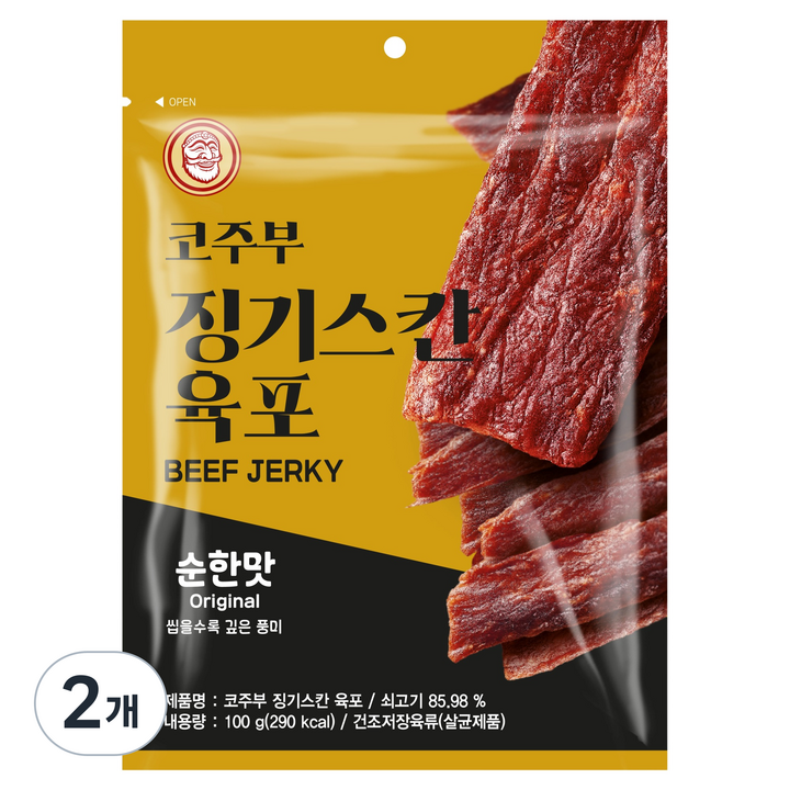 코주부 징기스칸 육포 순한맛, 2개, 100g