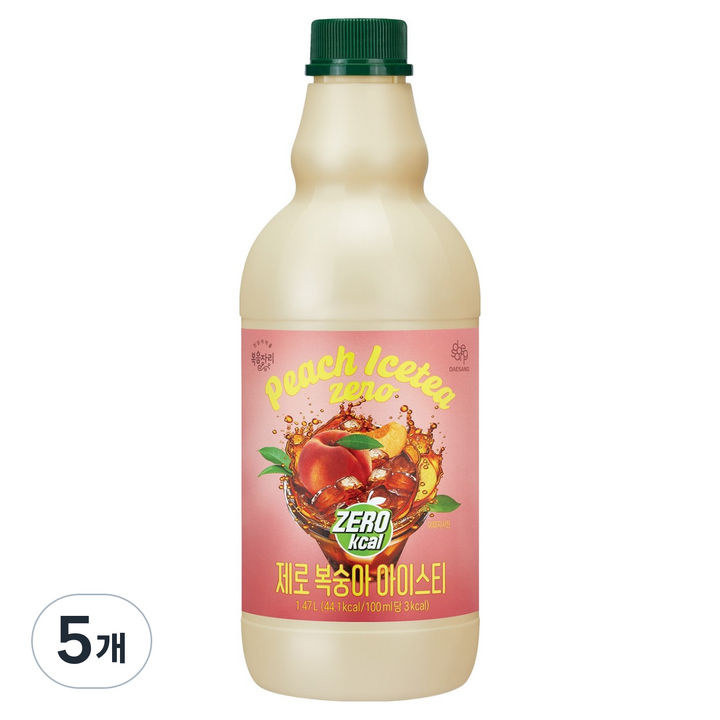 복음자리 제로 복숭아 아이스티, 1.47L, 5개