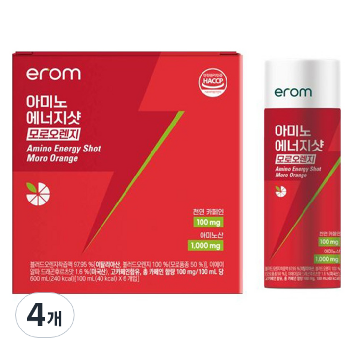 이롬 아미노 에너지샷 6개입, 600ml, 4개