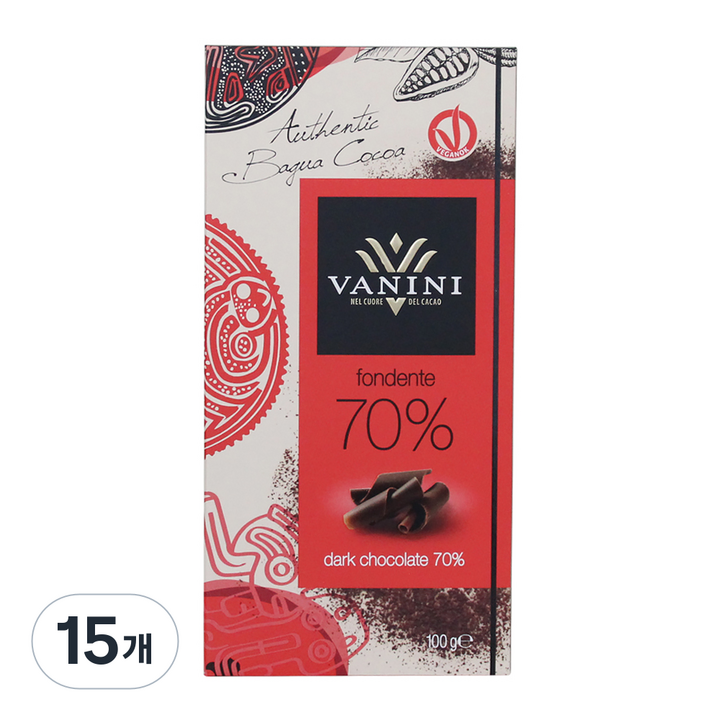 바니니 다크초콜릿 70%, 100g, 15개