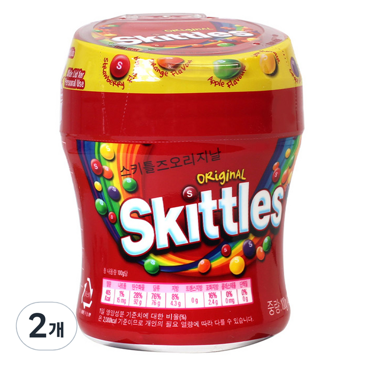 스키틀즈 프룻츠향 캔디, 2개, 100g