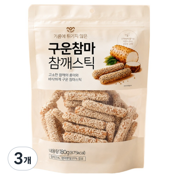 구운참마 참깨자스틱, 180g, 3개