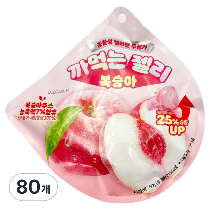 까먹는젤리 복숭아, 80개, 60g