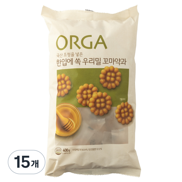 올가홀푸드 한입에 쏙 우리밀 꼬마약과, 400g, 15개