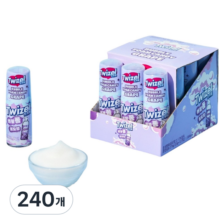 트위젤 버블폼 캔디 포도향, 23g, 240개