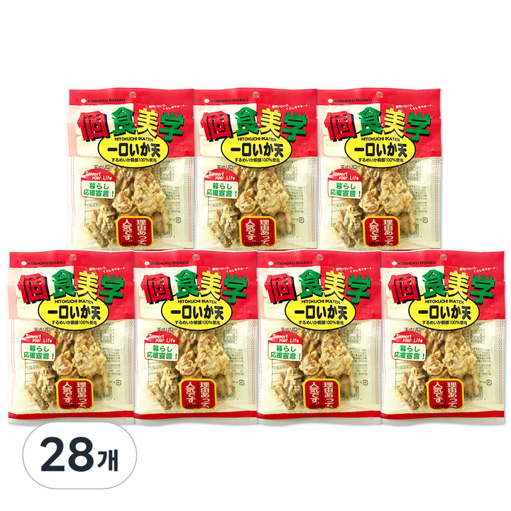 후지야혼텐 히토쿠치 이카텐 오징어 스낵, 34g, 28개