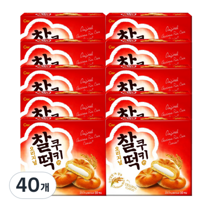청우식품 찰떡쿠키 오리지날 10P, 215g, 40개
