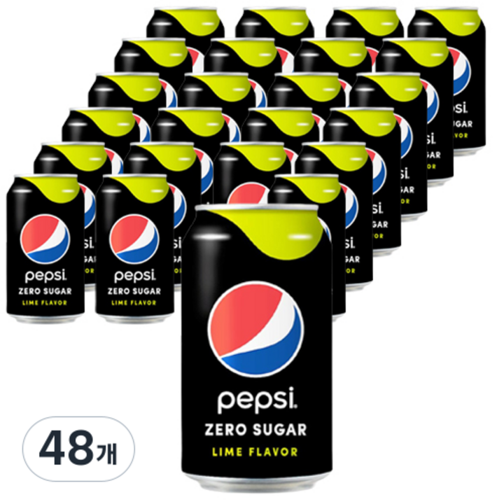 펩시 콜라 제로슈가 라임향, 355ml, 48개