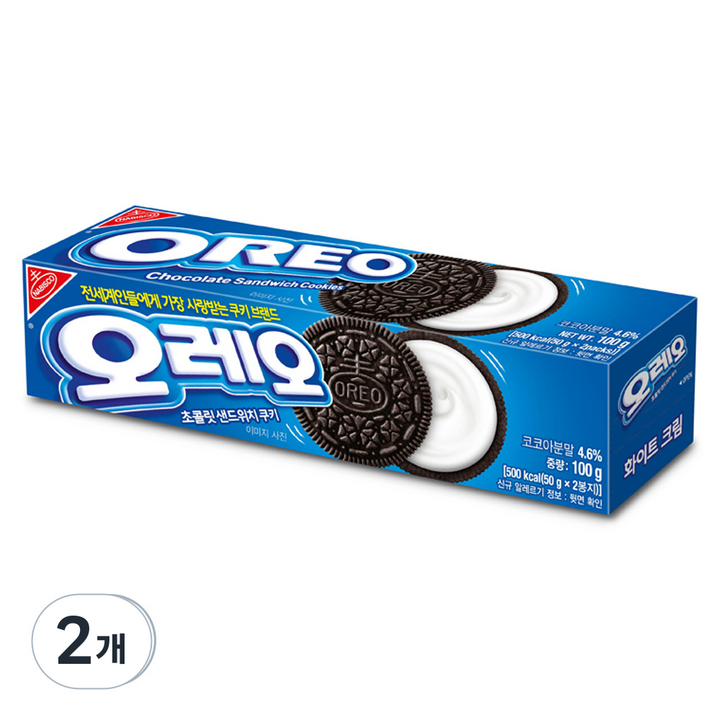 동서 오레오 화이트 샌드위치 쿠키, 100g, 2개