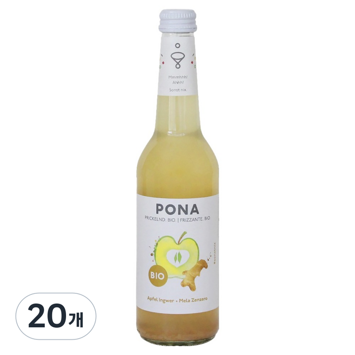 포나 유기농 스파클링 애플 진저 탄산음료, 20개, 330ml