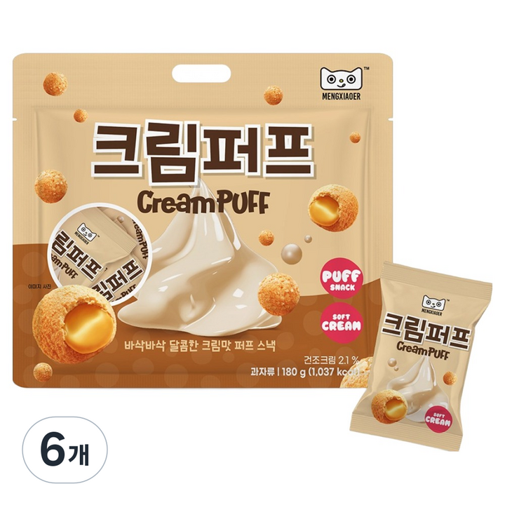 멍쇼얼 크림퍼프, 6개, 180g