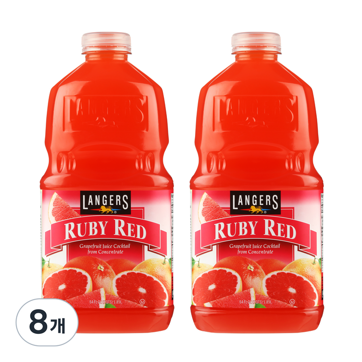 랭거스 루비레드 자몽 주스, 1.89L, 8개