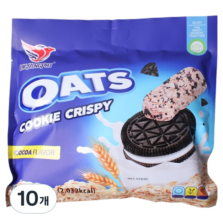 YINGPAI 오츠쿠키크리스피 초코맛, 400g, 10개