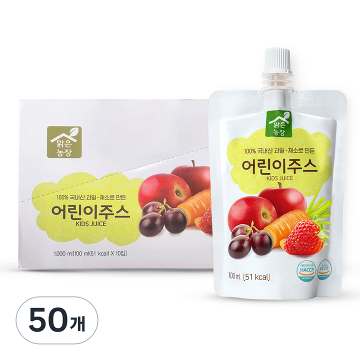 맑은농장 어린이주스, 100ml, 50개